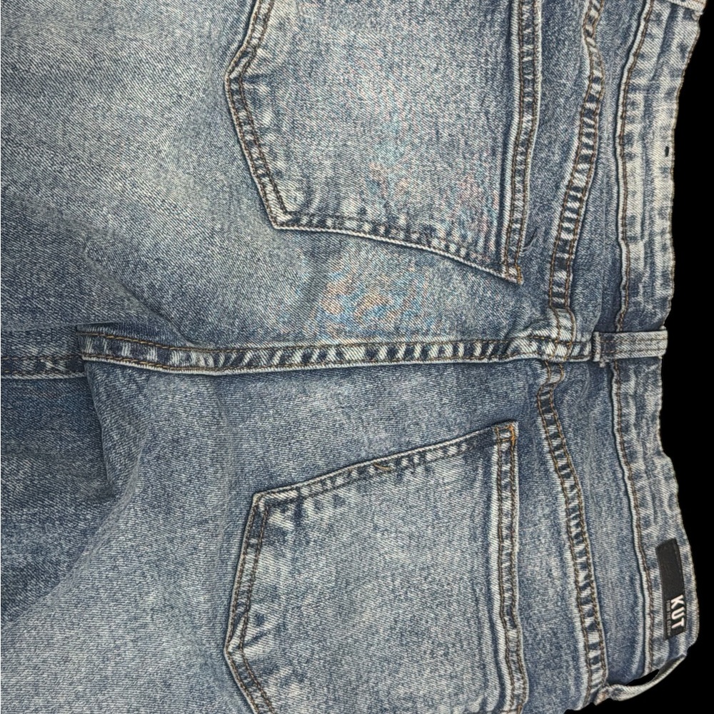 KUT from the Kloth Rachel Fab Ab Distressed Mom Jeans Size 10 High Rise Crop - Picture 3 of 10